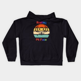 Vintage resting pit face dog Kids Hoodie